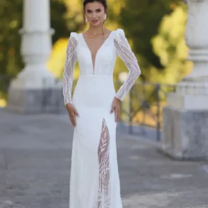 LI-1053 en crêpe et dentelle