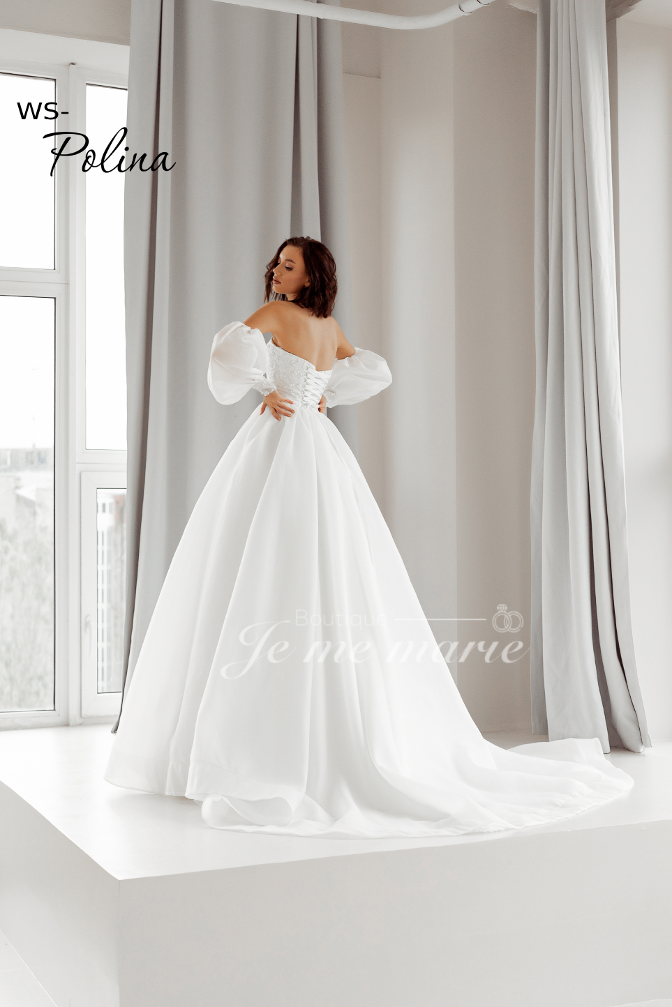 WS-Polina robe de mariée organza – Image 2
