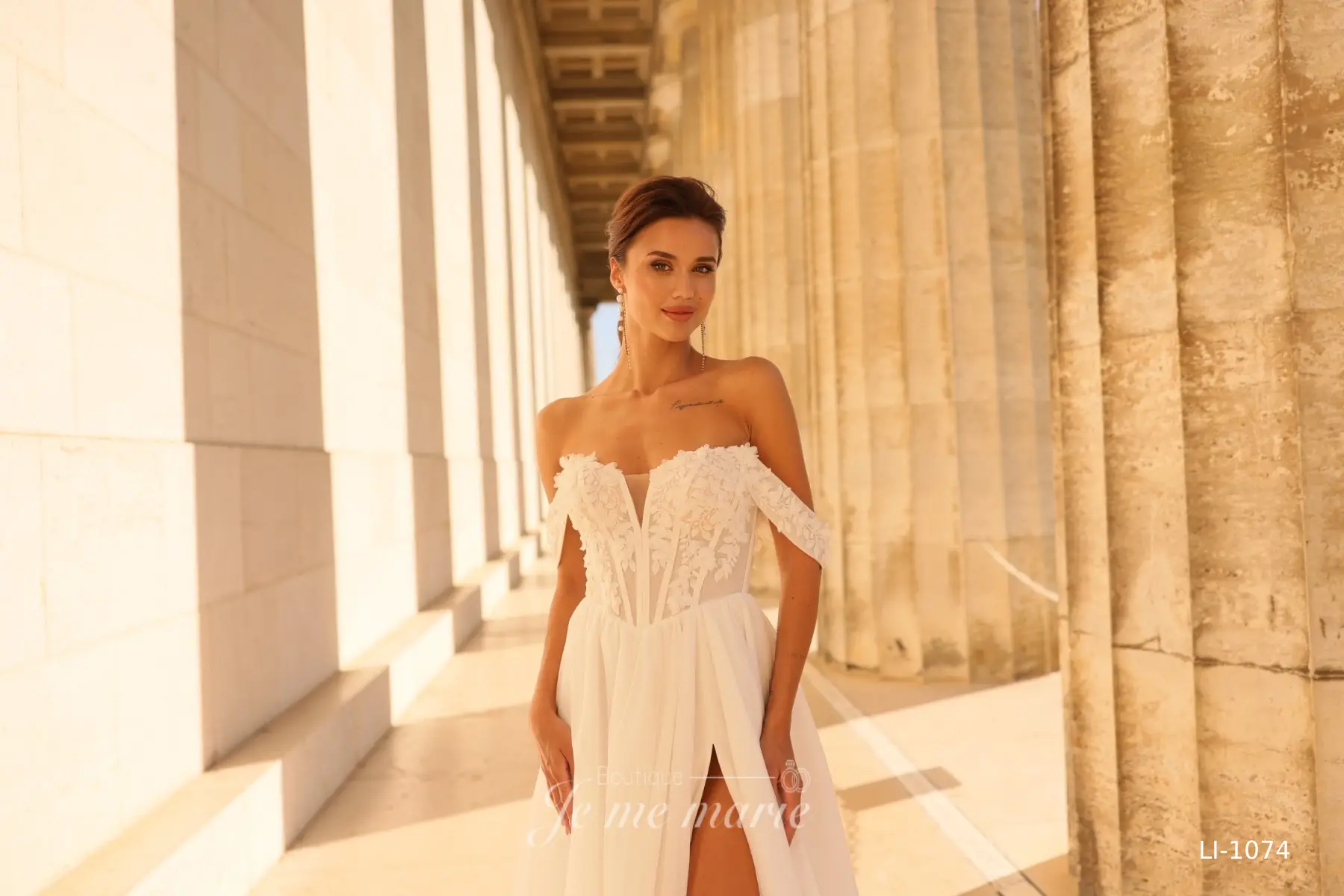 LI-1074 robe boho col bateau