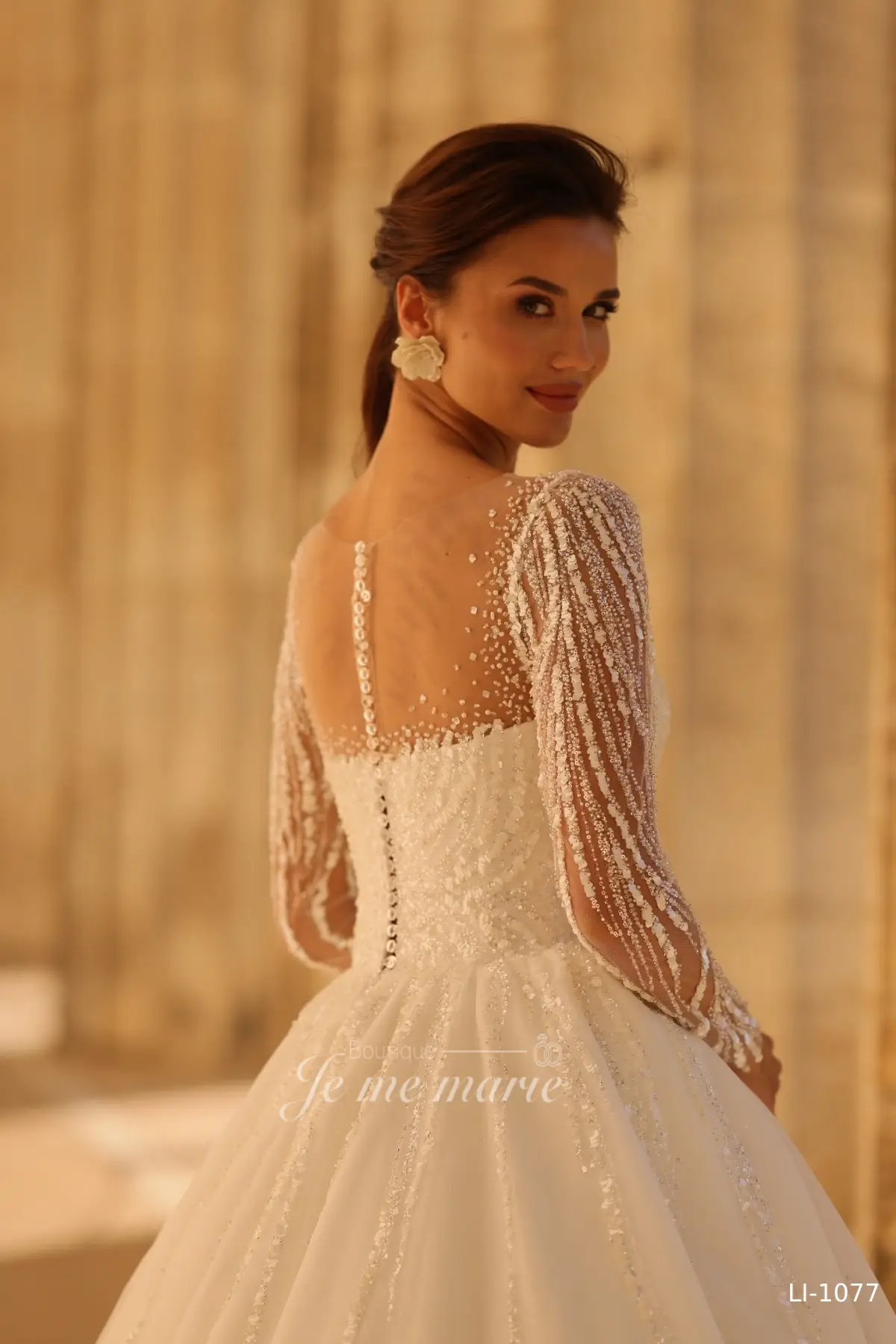LI-1077 robe en dentelle perlé – Image 2