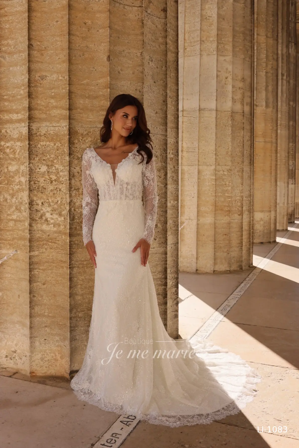 LI-1083 robe trompette dentelle – Image 2