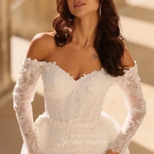 LI-1092 robe trompette avec jupe