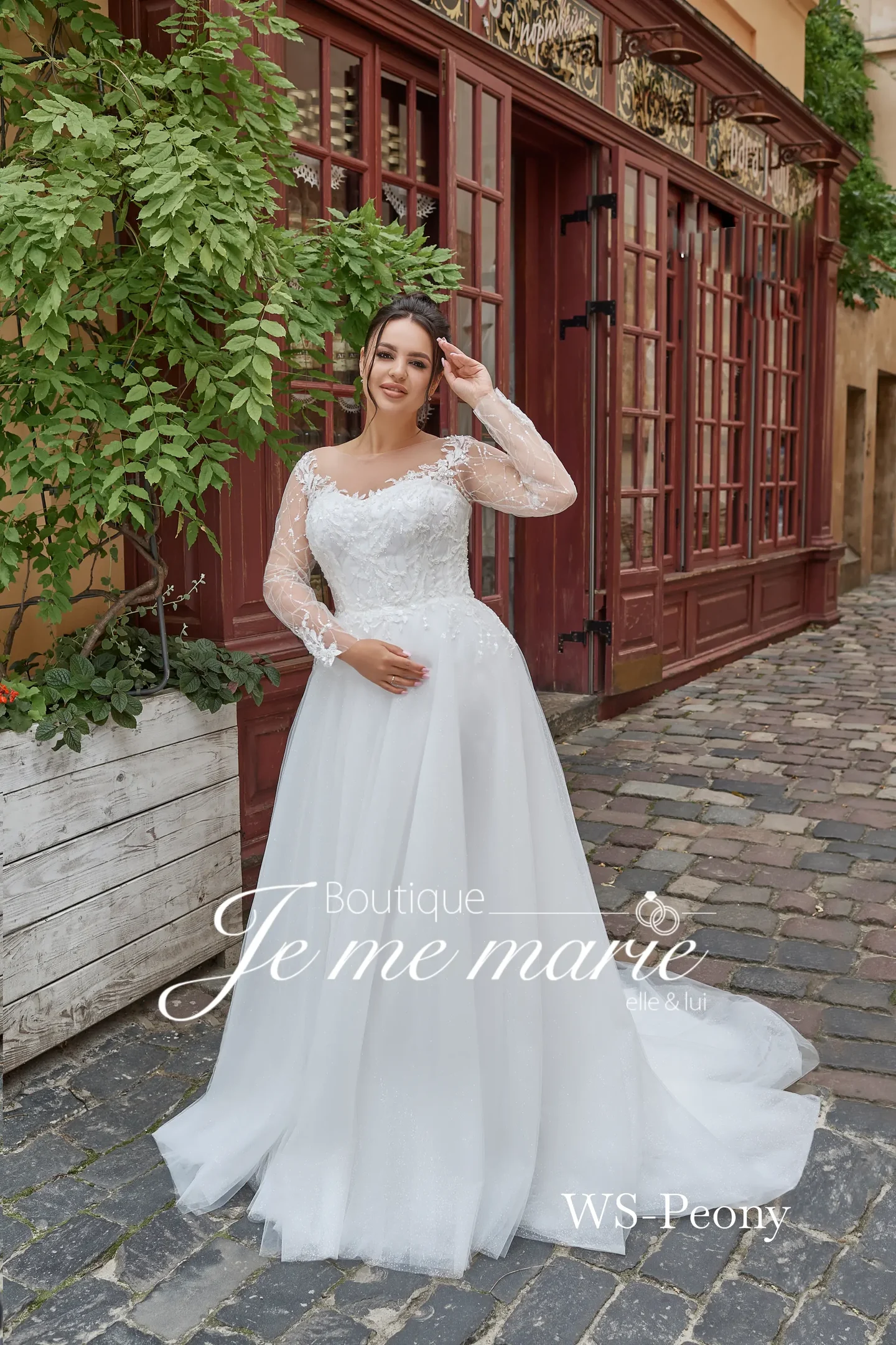 robe de mariée ws peony manches longues en dentelle délicate robe de mariée ws peony manches longues en dentelle délicate