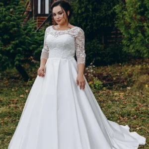 robe manches en dentelle ws 64003